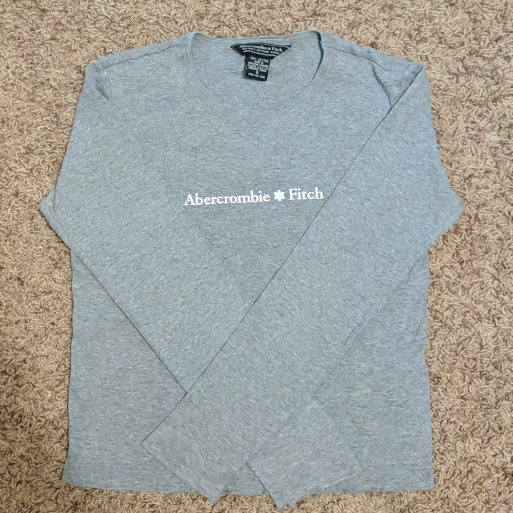 Grey Long Sleeve Abercrombie & Fitch Shirt